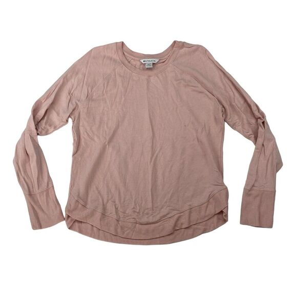 Athleta Pink Mindset Sweatshirt Long Sleeve Crew Neck Modal Spandex Size S - Picture 1 of 8